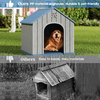 Fancyango Extra-Large Giant Dog House Outdoor Indoor for Large Dogs - Blue / 36''L×38''W×38''H - image 4