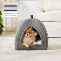 Bedsure 2in1 Cat Beds for Indoor Cats Cave for Kitten with Washable - L(17.3x17.3x17.3) / Grey - image 2