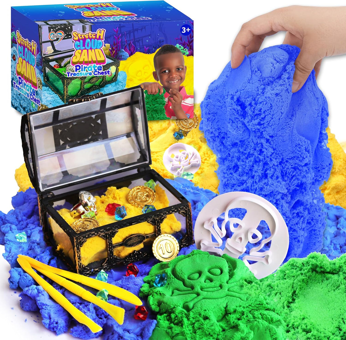 Carolart Stretchy Sensory Sand, Soft Cloud Sand - Pirate