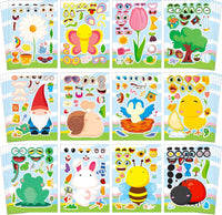 48 Fall Make-a-Face Sticker Sheets for Kids - Spring Garden