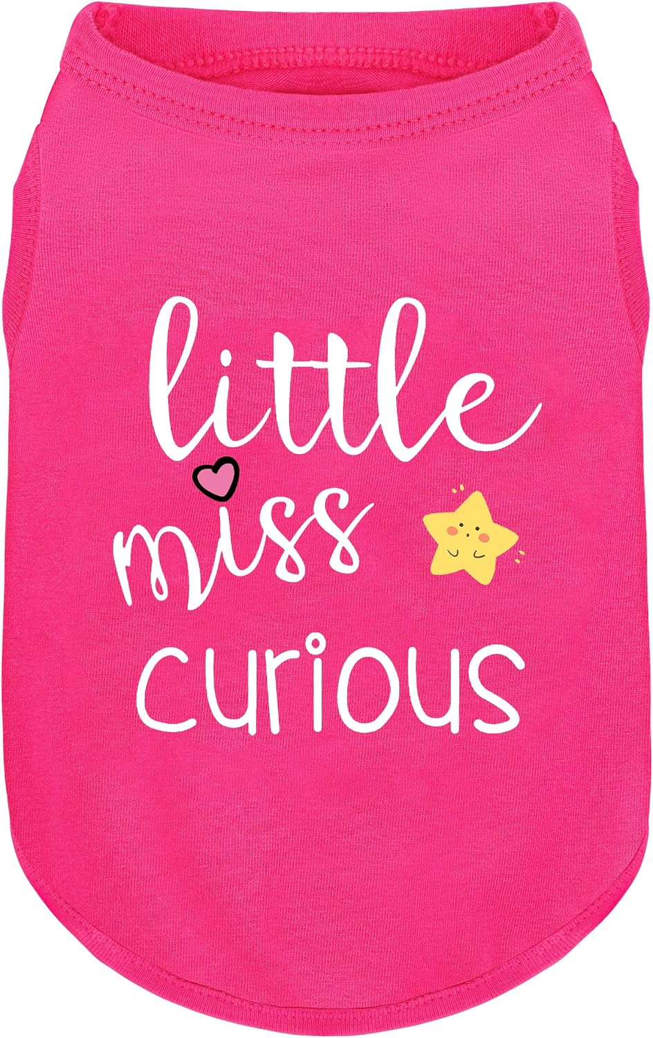 Pink Cotton Dog Shirt with 'Little Miss Princess' Print - Pink Star / X-Small