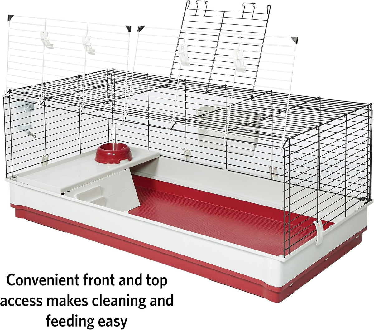 Midwest Homes for Pets Deluxe Rabbit & Guinea Pig Cage - White/Red / XL Rabbit Cage - image 4