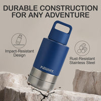 KEWIXY Insulated Dog Travel Water Bottle with Detachable Bowls - Navy Blue / 32 Oz - image 3
