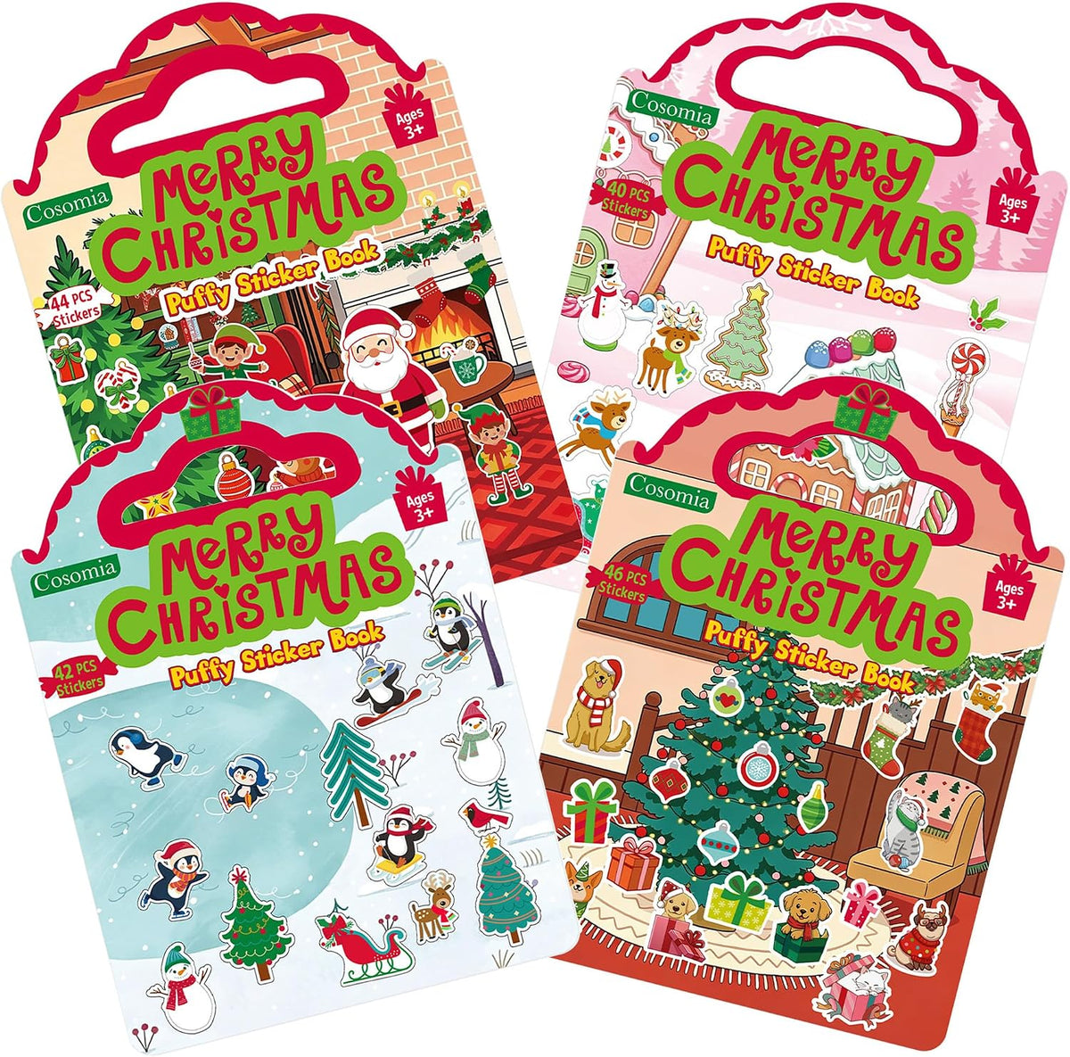 Cosomia 6 reusable puffy sticker books with princess, mermaid and garden themes - view 5