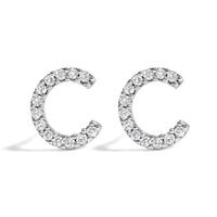10K White Gold 1/10 Cttw Diamond Initial â€œAâ€ Stud Earring