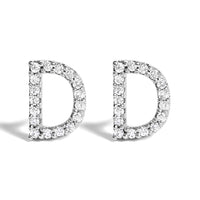 10K White Gold 1/10 Cttw Diamond Initial â€œAâ€ Stud Earring