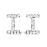 10K White Gold 1/10 Cttw Diamond Initial â€œAâ€ Stud Earring