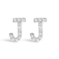 10K White Gold 1/10 Cttw Diamond Initial â€œAâ€ Stud Earring