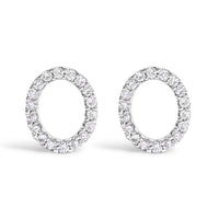 10K White Gold 1/10 Cttw Diamond Initial â€œAâ€ Stud Earring