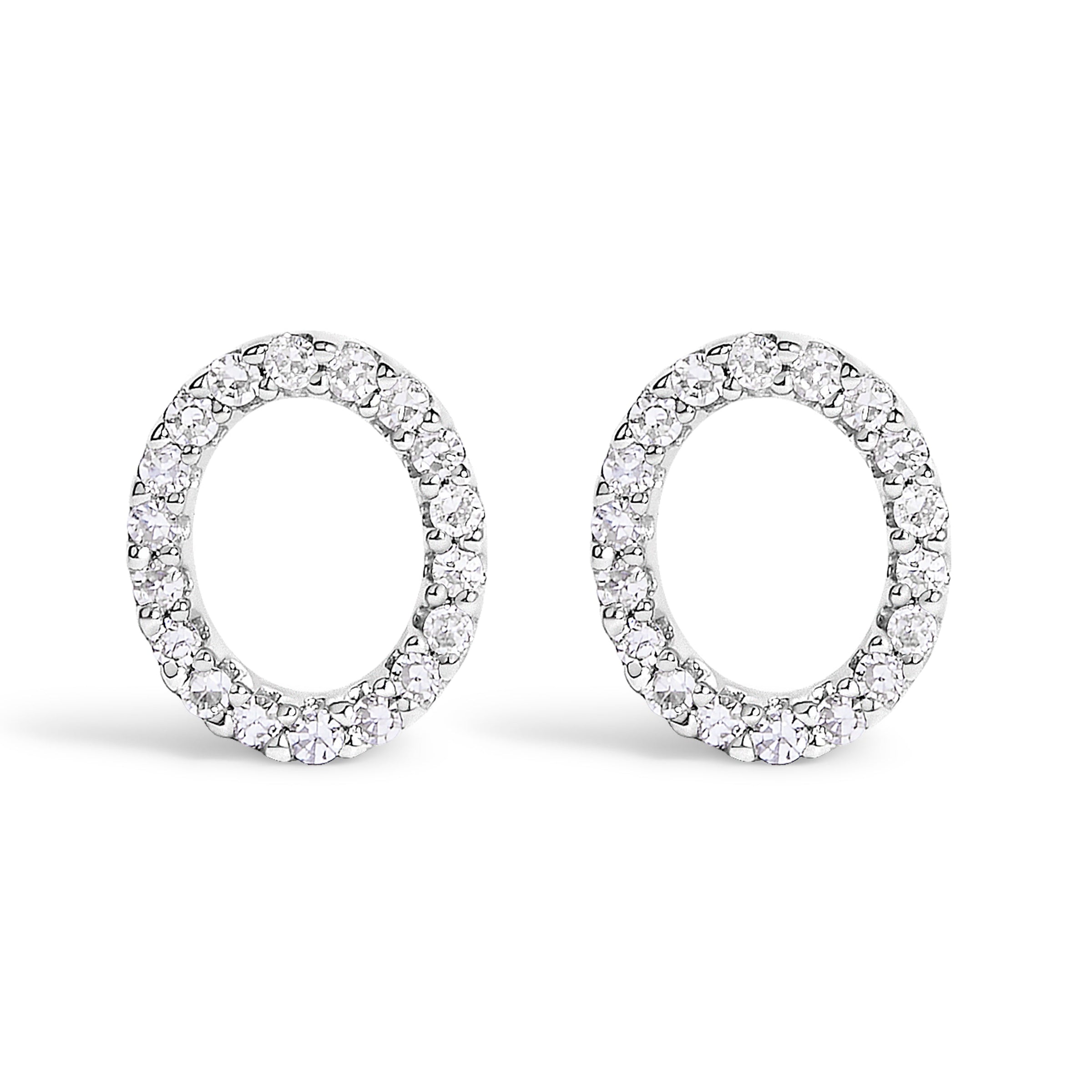 10K White Gold 1/10 Cttw Diamond Initial â€œAâ€ Stud Earring
