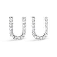 10K White Gold 1/10 Cttw Diamond Initial â€œAâ€ Stud Earring