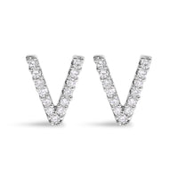 10K White Gold 1/10 Cttw Diamond Initial â€œAâ€ Stud Earring