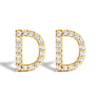 10K White Gold 1/10 Cttw Diamond Initial â€œAâ€ Stud Earring