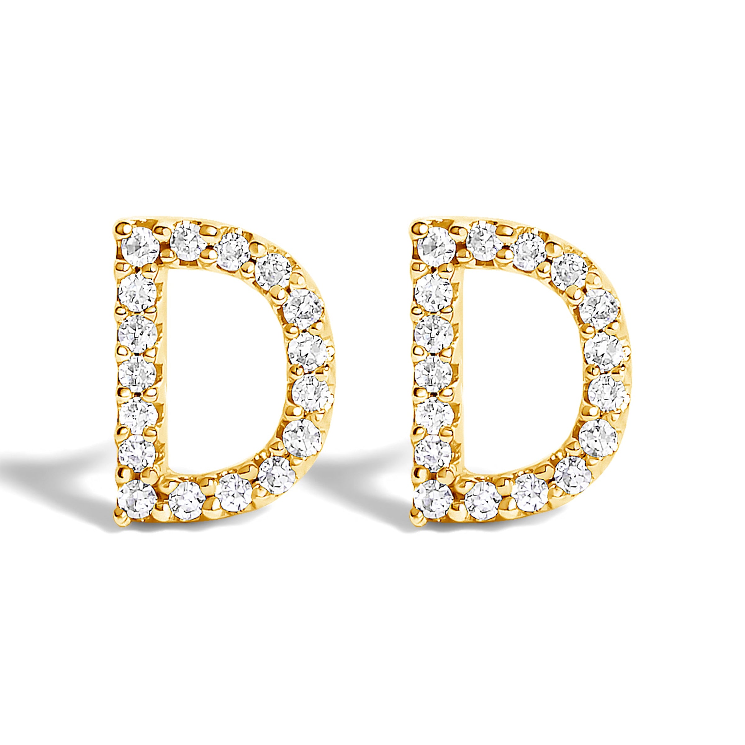 10K White Gold 1/10 Cttw Diamond Initial â€œAâ€ Stud Earring