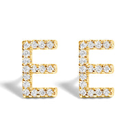 10K White Gold 1/10 Cttw Diamond Initial â€œAâ€ Stud Earring