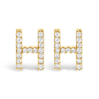 10K White Gold 1/10 Cttw Diamond Initial â€œAâ€ Stud Earring