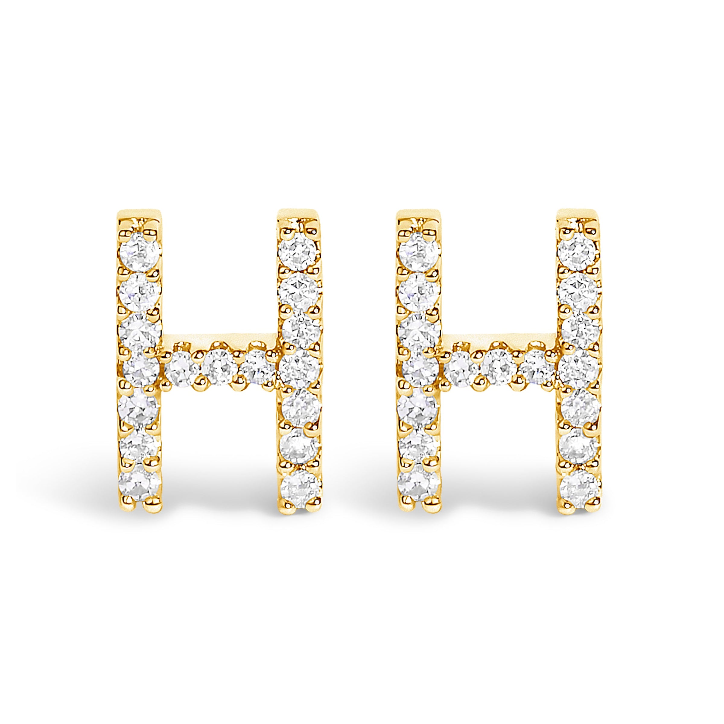 10K White Gold 1/10 Cttw Diamond Initial â€œAâ€ Stud Earring