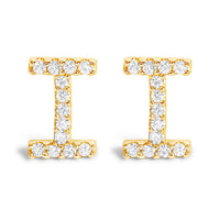10K White Gold 1/10 Cttw Diamond Initial â€œAâ€ Stud Earring