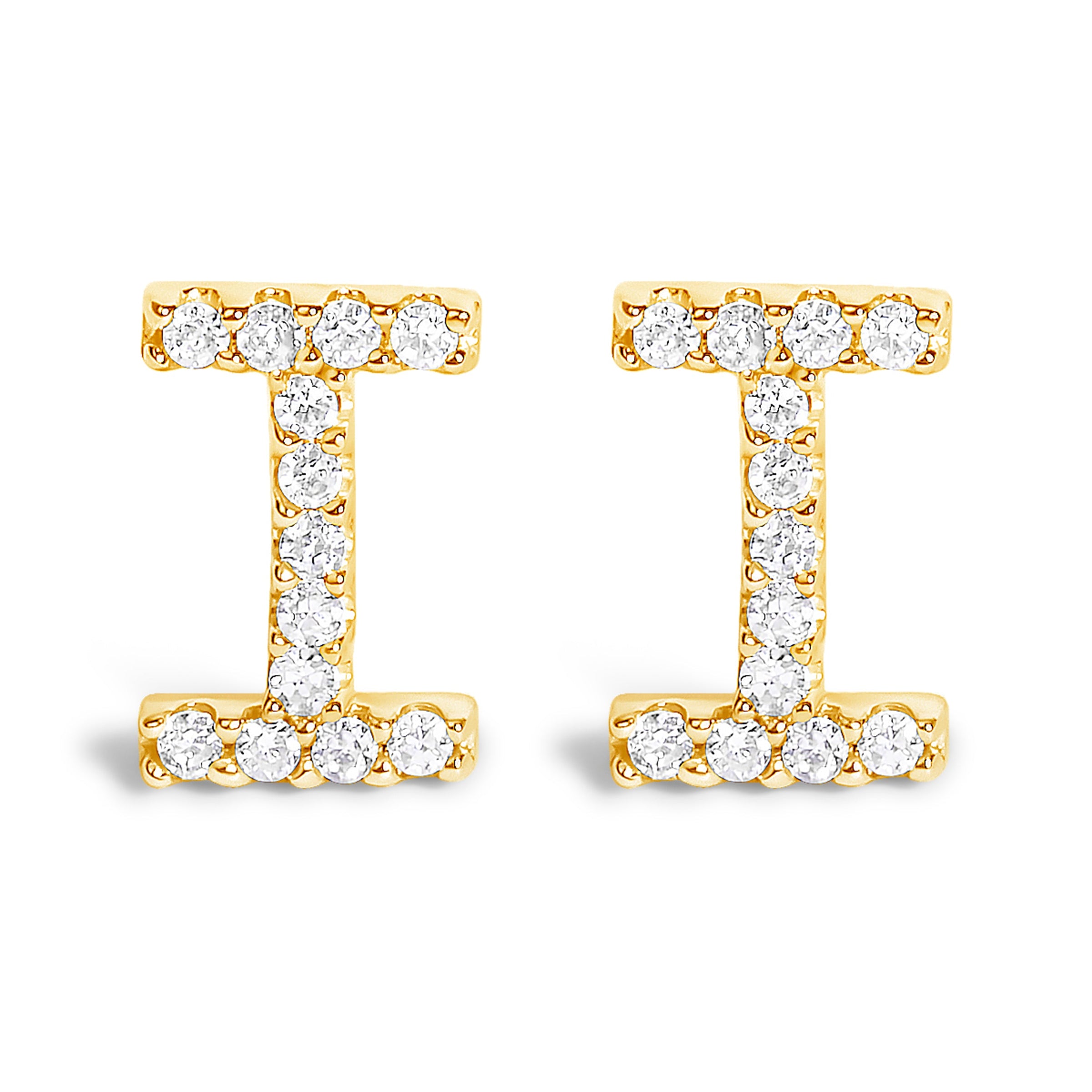 10K White Gold 1/10 Cttw Diamond Initial â€œAâ€ Stud Earring