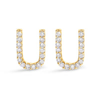 10K White Gold 1/10 Cttw Diamond Initial â€œAâ€ Stud Earring