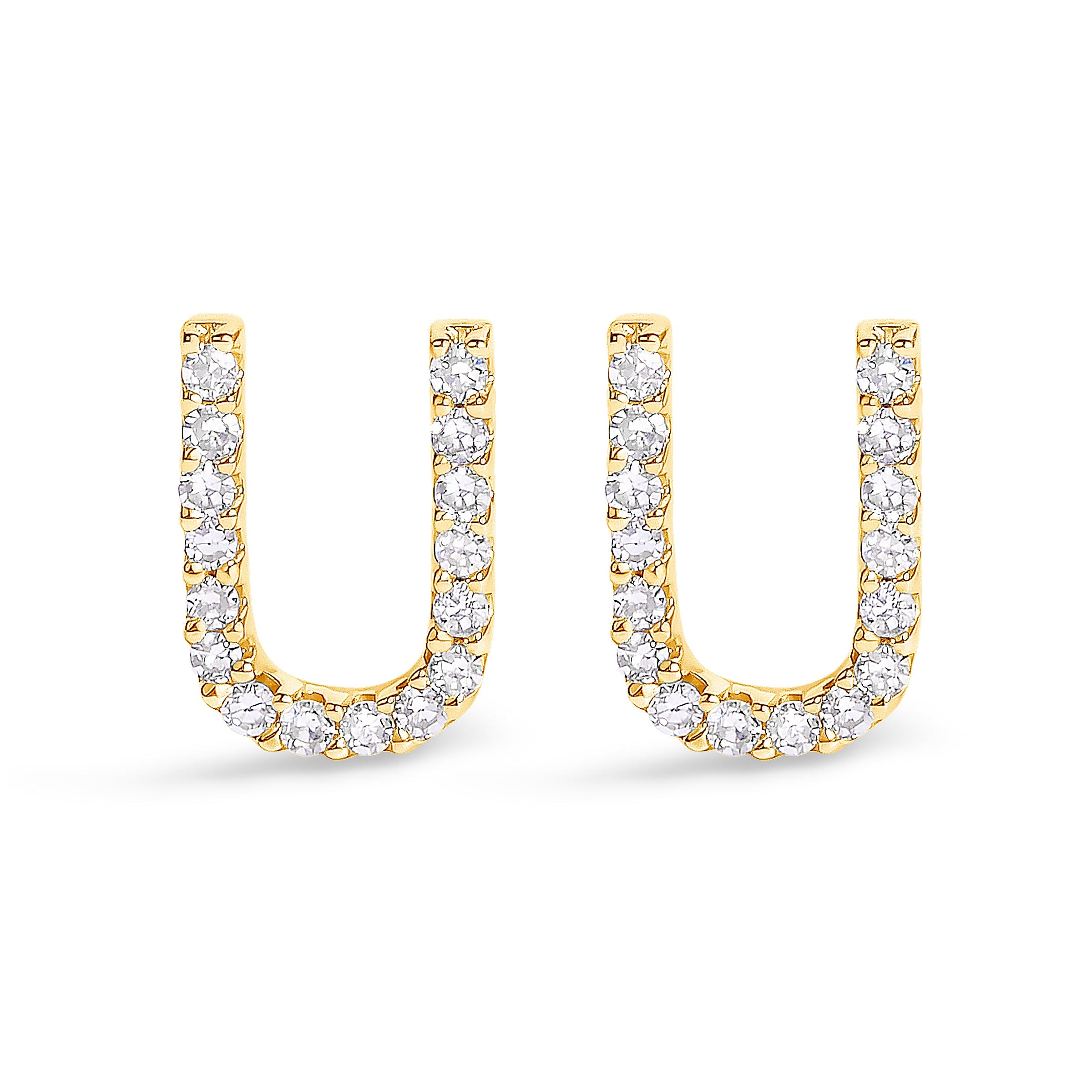 10K White Gold 1/10 Cttw Diamond Initial â€œAâ€ Stud Earring