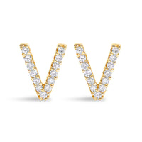 10K White Gold 1/10 Cttw Diamond Initial â€œAâ€ Stud Earring