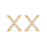 10K White Gold 1/10 Cttw Diamond Initial â€œAâ€ Stud Earring