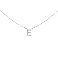 10K White Gold Diamond Accent "A" Block Initial Pendant Necklace