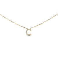 10K White Gold Diamond Accent "A" Block Initial Pendant Necklace