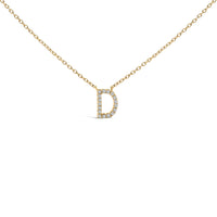 10K White Gold Diamond Accent "A" Block Initial Pendant Necklace