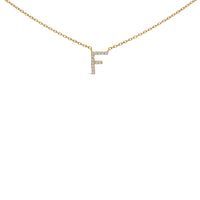 10K White Gold Diamond Accent "A" Block Initial Pendant Necklace