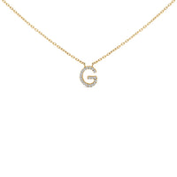 10K White Gold Diamond Accent "A" Block Initial Pendant Necklace