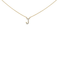 10K White Gold Diamond Accent "A" Block Initial Pendant Necklace