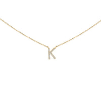 10K White Gold Diamond Accent "A" Block Initial Pendant Necklace