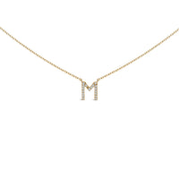 10K White Gold Diamond Accent "A" Block Initial Pendant Necklace