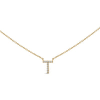 10K White Gold Diamond Accent "A" Block Initial Pendant Necklace