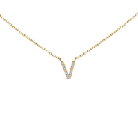 10K White Gold Diamond Accent "A" Block Initial Pendant Necklace