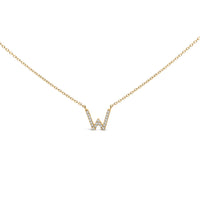 10K White Gold Diamond Accent "A" Block Initial Pendant Necklace