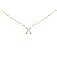 10K White Gold Diamond Accent "A" Block Initial Pendant Necklace