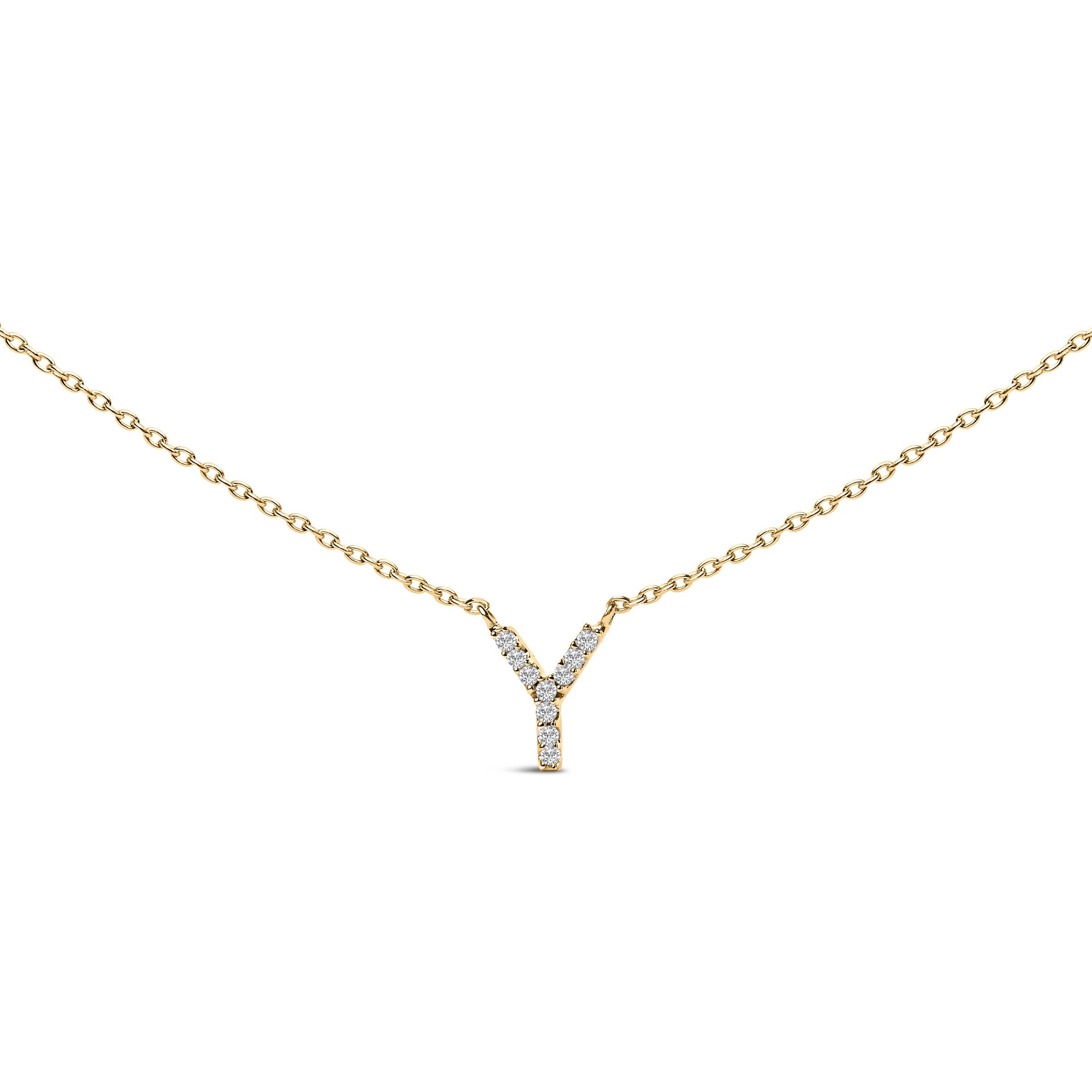 10K White Gold Diamond Accent "A" Block Initial Pendant Necklace