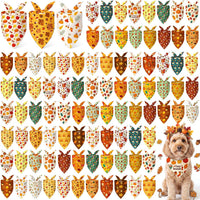 Abbylike 100 Pcs Fall Thanksgiving Dog Bandanas Bulk - Woodland Autumn / 19.7 x 13.8 x 13.8 Inch
