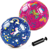 ZOOJOY size 3 kids soccer ball with pink unicorn glitter design - view 4