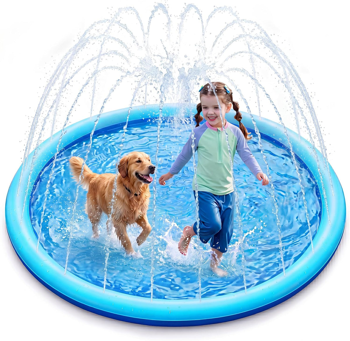 SLOOSH 60" Non-Slip Splash Pad Sprinkler - Blue / 60in