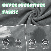 Super Absorbent Dog Bathrobe - Grey, Green edging / Medium - image 2