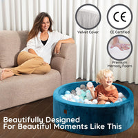 Fulton and Ivy gray velvet memory foam ball pit for babies and toddlers - view 7