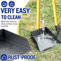 Pooper Scooper for Large Dogs, Adjustable Long Handle Metal Tray and Spade Poop Scooper for Dogs with Bin for Pet Waste Removal, No Bending Clean Up Pooper Scooper for Medium and Large Dogs