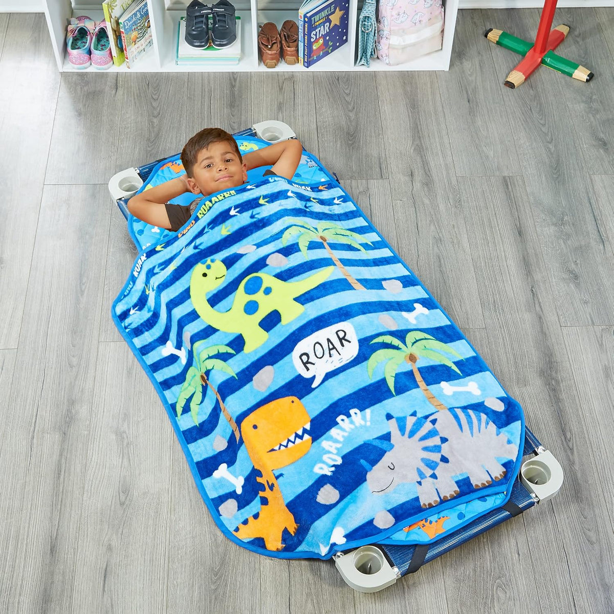 EVERYDAY KIDS Born to Dance Ballerina toddler nap mat with removable pillow and attached blanket - view 3