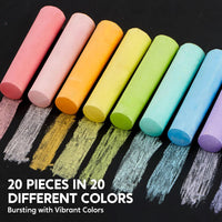 JOYIN 180 PCS Washable Sidewalk Chalks Set in 20 Colors Non-Toxic - 20 - image 2