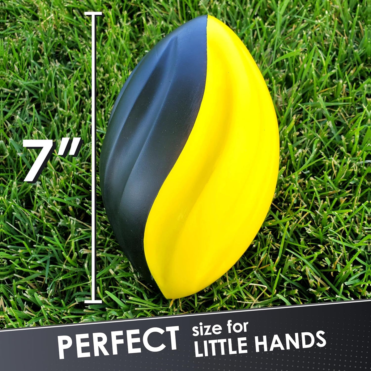 Blu Jay mini foam footballs for kids, 4 pack in red, yellow, blue and green - view 3