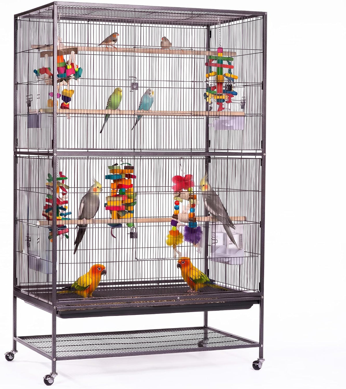 Prevue Pet Products Steel Bird Flight Cage with Wheels - Flight Bird Cage - Black - image 2
